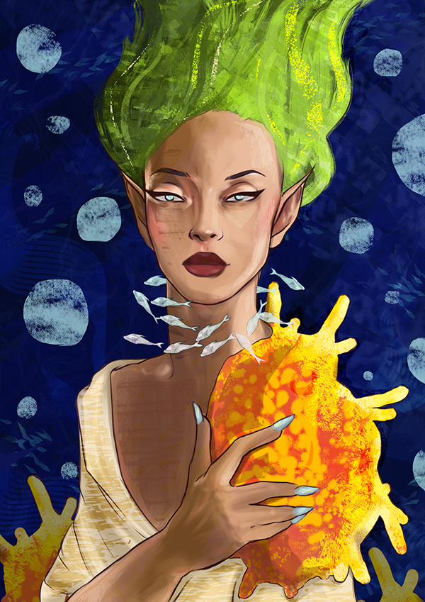 Mermaid fantasy water goddess